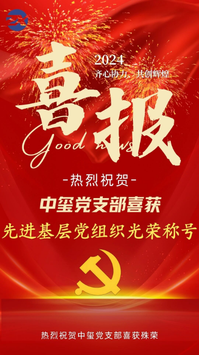 热烈祝贺中玺党支部荣获先进基层党组织光荣称号！